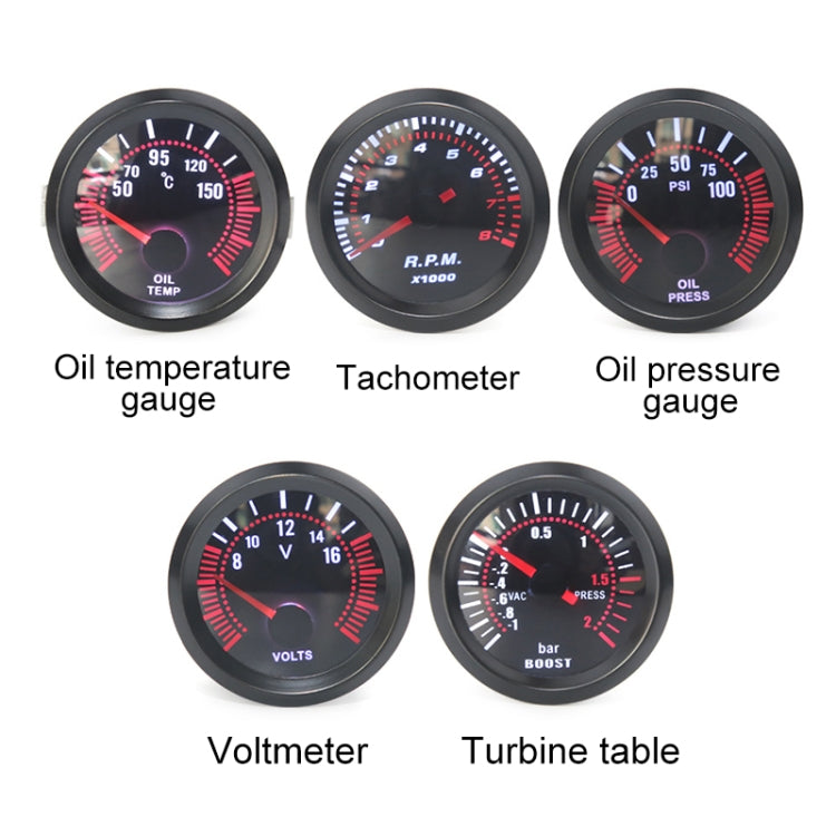 52mm 12V Universal Car Modified Oil Temperature Gauge, Oil Temperature Gauge