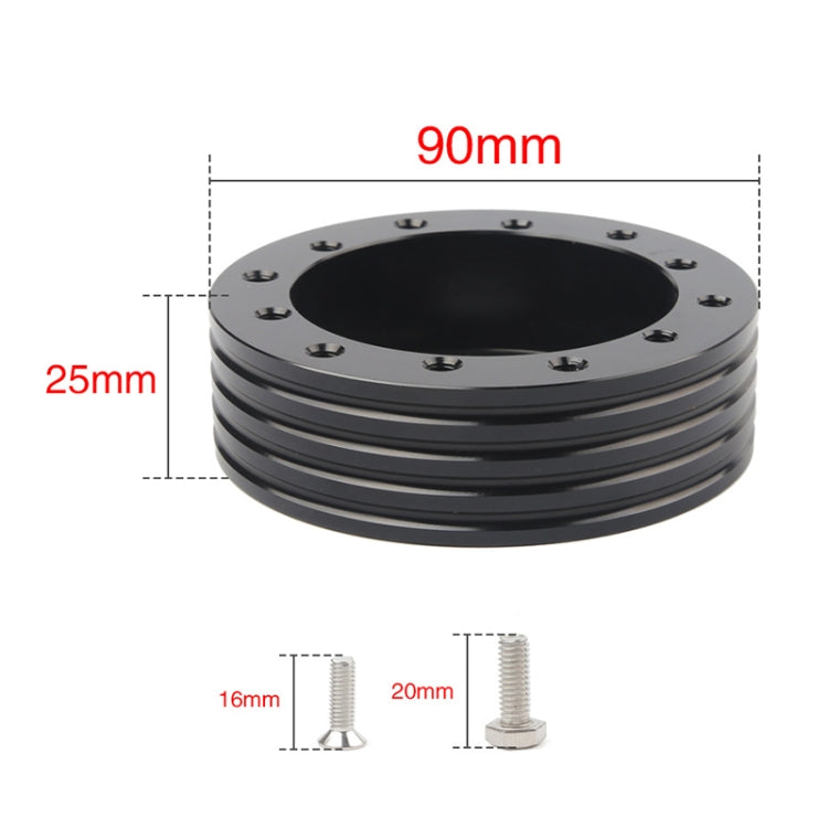 Car Hub for 6-Hole to 3-Hole Steering Wheel Adapter Boss Kit Steering Wheel Spacer Bolts, Adapter (Black), Adapter (Silver)