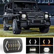 Load image into Gallery viewer, 7 inch H4 DC 9V-30V 3000LM 6000K 30W IP67 8LED Lamp Beads Car Square Shape LED Headlight Lamps for Jeep Wrangler, Square Shape