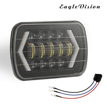 Load image into Gallery viewer, 7 inch H4 DC 9V-30V 3000LM 6000K 30W IP67 8LED Lamp Beads Car Square Shape LED Headlight Lamps for Jeep Wrangler, Square Shape