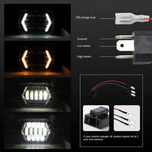 Load image into Gallery viewer, 7 inch H4 DC 9V-30V 3000LM 6000K 30W IP67 8LED Lamp Beads Car Square Shape LED Headlight Lamps for Jeep Wrangler, Square Shape