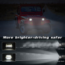 Load image into Gallery viewer, 7 inch H4 DC 9V-30V 3000LM 6000K 30W IP67 8LED Lamp Beads Car Square Shape LED Headlight Lamps for Jeep Wrangler, Square Shape