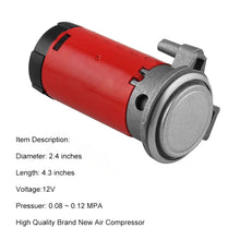 Load image into Gallery viewer, 12V Portable Air Compressor for Air Horn Car Truck Vehicle, 12V Red