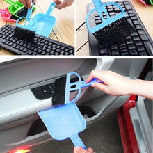 Load image into Gallery viewer, Mini Desktop Car Keyboard Sweep Cleaning Brush Small Broom Dustpan Set, 1  Set (Green), 1  Set (Blue), 1  Set (Magenta)