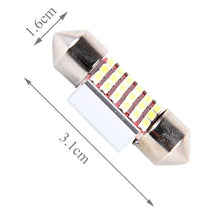 Load image into Gallery viewer, 2 PCS DC 12V 3W 31MM Bicuspid Car Door Lamps Registration Mark light Dashboard Dome Door Lights LED Reading Lamp with 18 LED SMD 3014 Lights White, 31MM