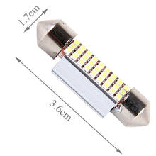 Load image into Gallery viewer, 2 PCS DC 12V 6W 36MM Bicuspid Car Door Lamps Registration Mark light Dashboard Dome Door Lights LED Reading Lamp with 27 LED SMD 3014 Lights White, 36MM