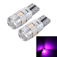 Load image into Gallery viewer, 2PCS T10 3W 6 SMD 5630 LED Error-Free Canbus Car Clearance Lights Lamp, DC 12V, 6 SMD 5630 LEDs/White Light, 6 SMD 5630 LEDs/Pink Light, 6 SMD 5630 LEDs/Green Light