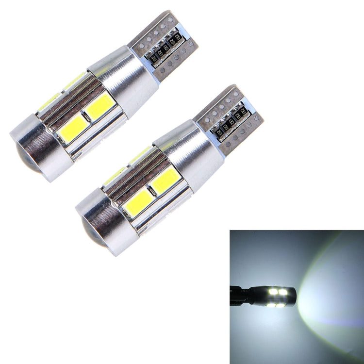 2 PCS T10 6W 10 SMD 5630 LED Error-Free Canbus Car Clearance Lights Lamp, DC 12V, 5630-10smd LED, 10 SMD 5630 LEDs, T10+6W Green Light