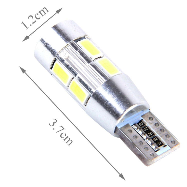 2 PCS T10 6W 10 SMD 5630 LED Error-Free Canbus Car Clearance Lights Lamp, DC 12V, 5630-10smd LED, 10 SMD 5630 LEDs, T10+6W Green Light