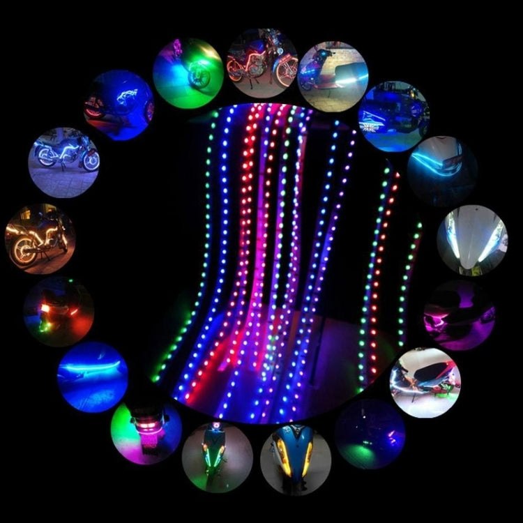 5 PCS Flow Style 45 LED 3528 SMD Waterproof Flexible Car Strip Light for Car Decoration, DC 12V, Length: 90cm, 90cm Red, 90cm White, 90cm Yellow, 90cm Blue, 90cm Pink, 90cm Green, 90cm Ice blue