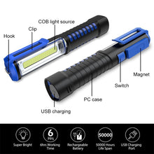 Load image into Gallery viewer, Jtron Car Home Car Work Maintenance Lamp Inspection Maintenance Light Emergency COBLED Charging Lamp, Work Maintenance Lamp