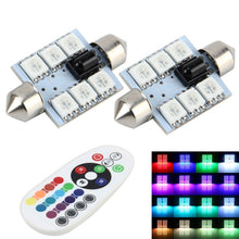 Load image into Gallery viewer, 2 PCS Colorful 36MM Bicuspid Remote Control Car Dome Lamp LED Reading Light with 6 LED Lights, Car Dome Lamp