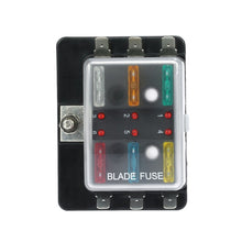 Load image into Gallery viewer, Universal 6 Way Fuse Box Block Fuse Holder Box Car Vehicle Circuit Automotive Blade Tool 6 Way Fuse Block, DC 10V-32V, 6 Way Fuse Box