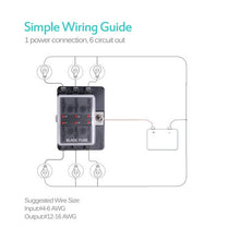 Load image into Gallery viewer, Universal 6 Way Fuse Box Block Fuse Holder Box Car Vehicle Circuit Automotive Blade Tool 6 Way Fuse Block, DC 10V-32V, 6 Way Fuse Box