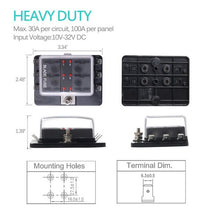 Load image into Gallery viewer, Universal 6 Way Fuse Box Block Fuse Holder Box Car Vehicle Circuit Automotive Blade Tool 6 Way Fuse Block, DC 10V-32V, 6 Way Fuse Box