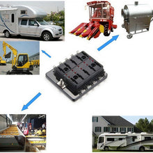 Load image into Gallery viewer, Universal 6 Way Fuse Box Block Fuse Holder Box Car Vehicle Circuit Automotive Blade Tool 6 Way Fuse Block, DC 10V-32V, 6 Way Fuse Box