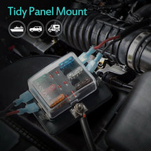 Load image into Gallery viewer, Universal 6 Way Fuse Box Block Fuse Holder Box Car Vehicle Circuit Automotive Blade Tool 6 Way Fuse Block, DC 10V-32V, 6 Way Fuse Box