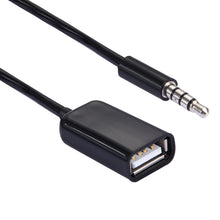 Load image into Gallery viewer, 3.5mm Male to USB 2.0 Female Audio Converter Retractable Coiled Cable for Car MP3 Speaker U Disk, Length: 1m, 1pcs