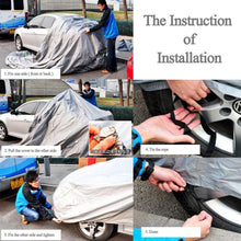 Load image into Gallery viewer, Aluminum Film PEVA Cotton Wool Anti-Dust Waterproof Sunproof Anti-frozen Anti-scratch Heat Dissipation SUV Car Cover with Warning Strips, Fits Cars up to 4.8m(187 inch) in Length, 187inch (L)/its Cars up to 4.8m(187 inch) in Length