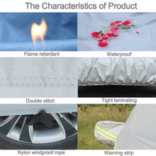 Load image into Gallery viewer, Oxford Cloth Anti-Dust Waterproof Sunproof Flame Retardant Breathable Indoor Outdoor Full Car Cover Sun UV Snow Dust Resistant Protection SUV Car Cover with Warning Strips, Fits Cars up to 4.8m(187 inch) in Length                                       ...