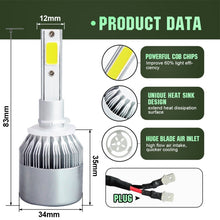Load image into Gallery viewer, 2pcs 880/881 18W 1800LM 6000K Waterproof IP68 Car Auto LED Headlight with 2 COB LED Lamps, DC 9-36V, 880/881