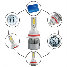 Load image into Gallery viewer, 2pcs 9004 18W 1800LM 6000K Waterproof IP68 Car Auto LED Headlight with 2 COB LED Lamps, DC 9-36V, 9004