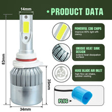 Load image into Gallery viewer, 2pcs 9005 18W 1800LM 6000K Waterproof IP68 Car Auto LED Headlight with 2 COB LED Lamps, DC 9-36V, 9005