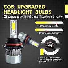 Load image into Gallery viewer, 2pcs 9007 18W 1800LM 6000K Waterproof IP68 Car Auto LED Headlight with 2 COB LED Lamps, DC 9-36V, 9007