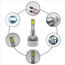 Load image into Gallery viewer, 2pcs H1 18W 1800LM 6000K Waterproof IP68 Car Auto LED Headlight with 2 COB LED Lamps, DC 9-36V, H1