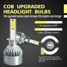 Load image into Gallery viewer, 2pcs H1 18W 1800LM 6000K Waterproof IP68 Car Auto LED Headlight with 2 COB LED Lamps, DC 9-36V, H1
