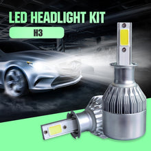 Load image into Gallery viewer, 2pcs H3 18W 1800LM 6000K Waterproof IP68 Car Auto LED Headlight with 2 COB LED Lamps, DC 9-36V, H3