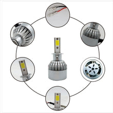 Load image into Gallery viewer, 2pcs H3 18W 1800LM 6000K Waterproof IP68 Car Auto LED Headlight with 2 COB LED Lamps, DC 9-36V, H3