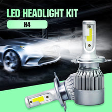 Load image into Gallery viewer, 2pcs H4 18W 1800LM 6000K Waterproof IP68 Car Auto LED Headlight with 2 COB LED Lamps, DC 9-36V, H4
