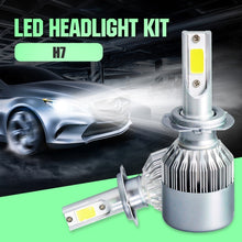 Load image into Gallery viewer, 2pcs H7 18W 1800LM 6000K Waterproof IP68 Car Auto LED Headlight with 2 COB LED Lamps, DC 9-36V, H7