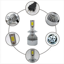 Load image into Gallery viewer, 2pcs H7 18W 1800LM 6000K Waterproof IP68 Car Auto LED Headlight with 2 COB LED Lamps, DC 9-36V, H7
