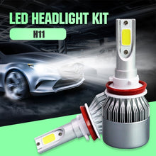 Load image into Gallery viewer, 2pcs H8/H11 18W 1800LM 6000K Waterproof IP68 Car Auto LED Headlight with 2 COB LED Lamps, DC 9-36V, H8/H11