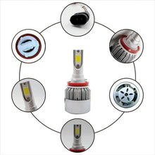 Load image into Gallery viewer, 2pcs H8/H11 18W 1800LM 6000K Waterproof IP68 Car Auto LED Headlight with 2 COB LED Lamps, DC 9-36V, H8/H11