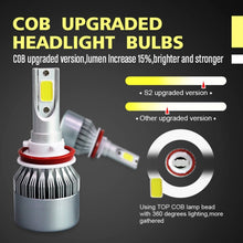 Load image into Gallery viewer, 2pcs H8/H11 18W 1800LM 6000K Waterproof IP68 Car Auto LED Headlight with 2 COB LED Lamps, DC 9-36V, H8/H11