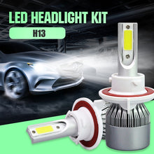 Load image into Gallery viewer, 2pcs H13 18W 1800LM 6000K Waterproof IP68 Car Auto LED Headlight with 2 COB LED Lamps, DC 9-36V, H13