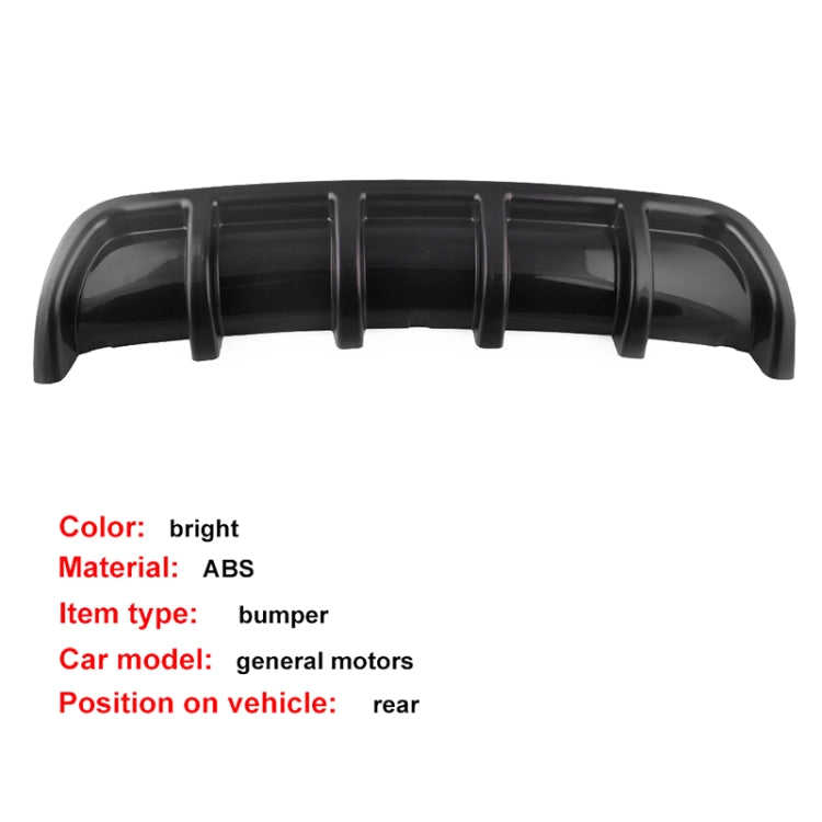 Universal Car Rear Bumper Lip Diffuser 6 Shark Fin Style Black ABS, Size: 67cm, Black