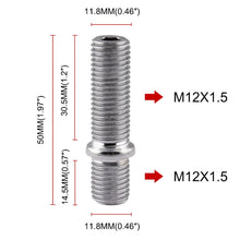 Load image into Gallery viewer, 20 PCS 5cm Universal Car Modification Extended Wheels Stud Conversion M12x1.5 to M12x1.5 Screw Adapter LN032 LN033 LN044, 5cm M12x1.5 to M12x1.5