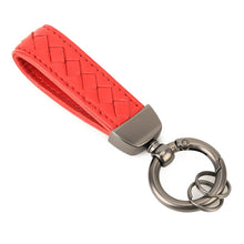 Load image into Gallery viewer, Car Metal + Braided Leather Key Ring Keychain