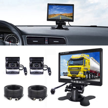 Load image into Gallery viewer, F0505 7 inch HD Car Dual Camera Rearview Mirror Monitor, with 2 x 10m Cable, Dual Camera
