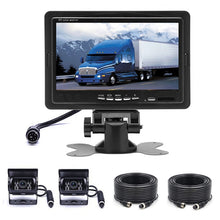 Load image into Gallery viewer, F0505 7 inch HD Car Dual Camera Rearview Mirror Monitor, with 2 x 10m Cable, Dual Camera