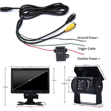 Load image into Gallery viewer, F0505 7 inch HD Car Dual Camera Rearview Mirror Monitor, with 2 x 10m Cable, Dual Camera