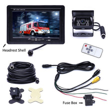 Load image into Gallery viewer, F0505 7 inch HD Car Dual Camera Rearview Mirror Monitor, with 2 x 10m Cable, Dual Camera