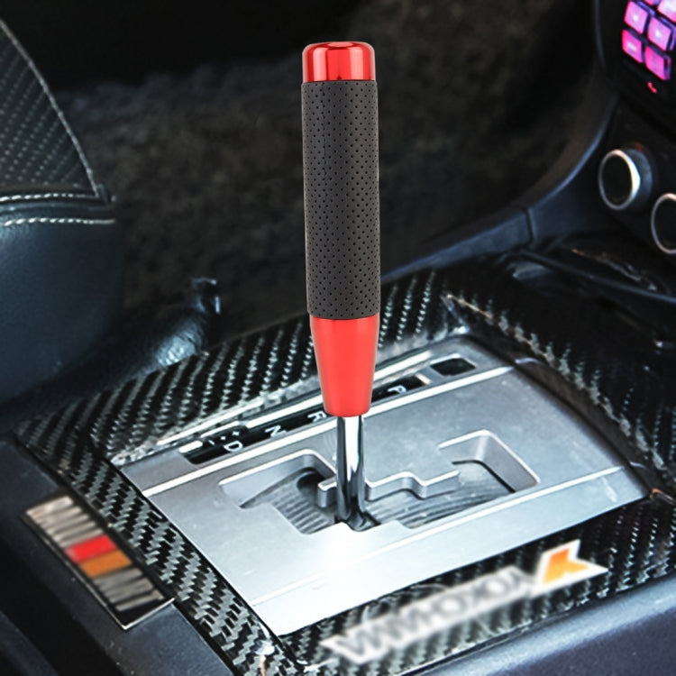 Metal Leather Long Column Car Shift Knob, Size: 18x3.3cm, Size: 18x3.3cm (Black), Size: 18x3.3cm (Blue), Size: 18x3.3cm (Red), Size: 18x3.3cm (Silver)