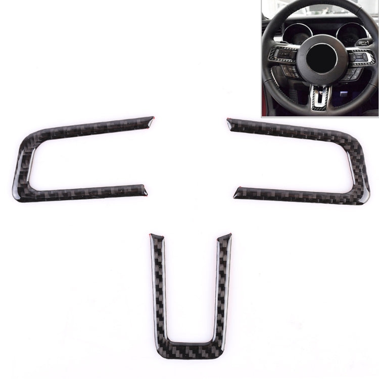 3 PCS Car Steering Wheel Button Decorative Sticker for Ford Mustang 2015-2020, Steering Wheel Button