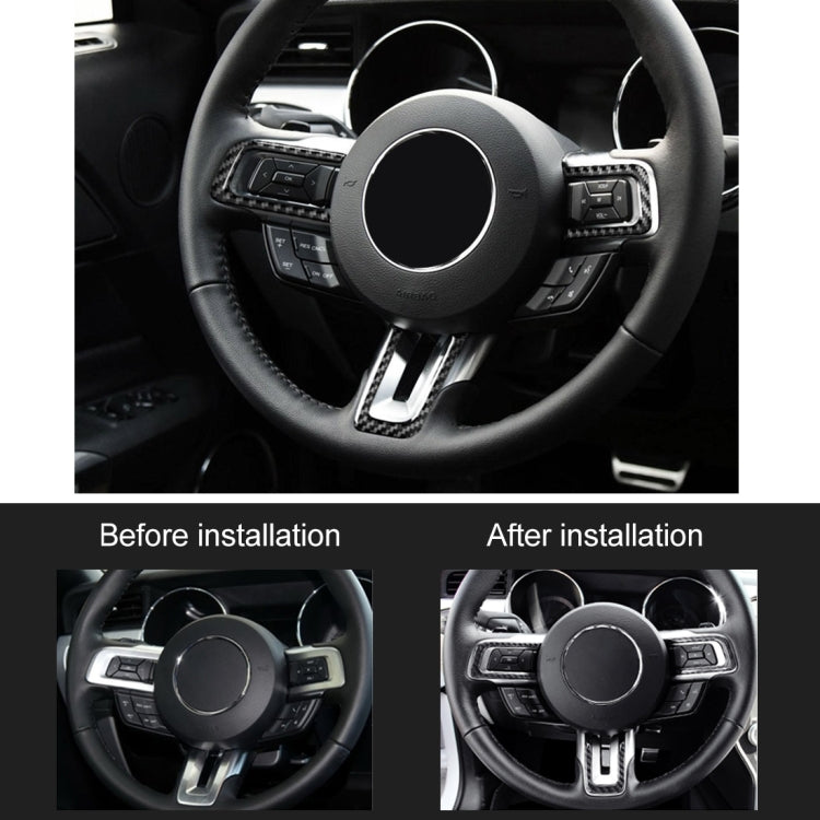 3 PCS Car Steering Wheel Button Decorative Sticker for Ford Mustang 2015-2020, Steering Wheel Button