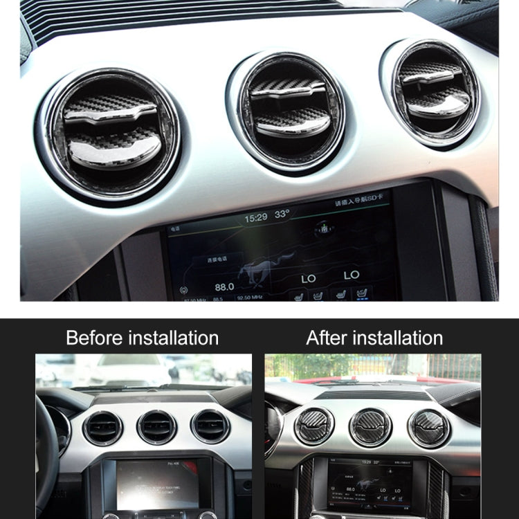 9 PCS Central Air Vents Cover Decorative Sticker Air Outlet Trim Ring for Ford Mustang 2015-2020, Central Air Vents